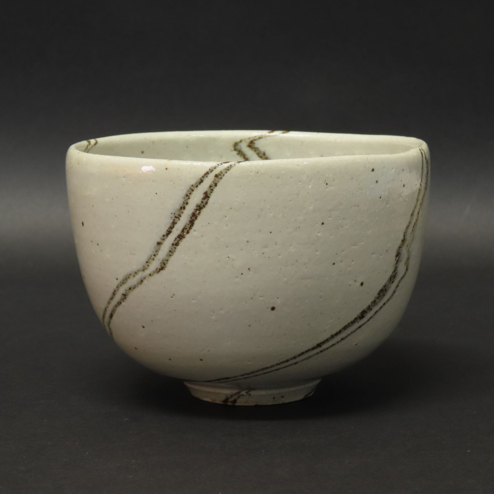 02s79 美品 人間国宝 松井康成 真作保証 練上茶碗 在銘 共箱/茶道具