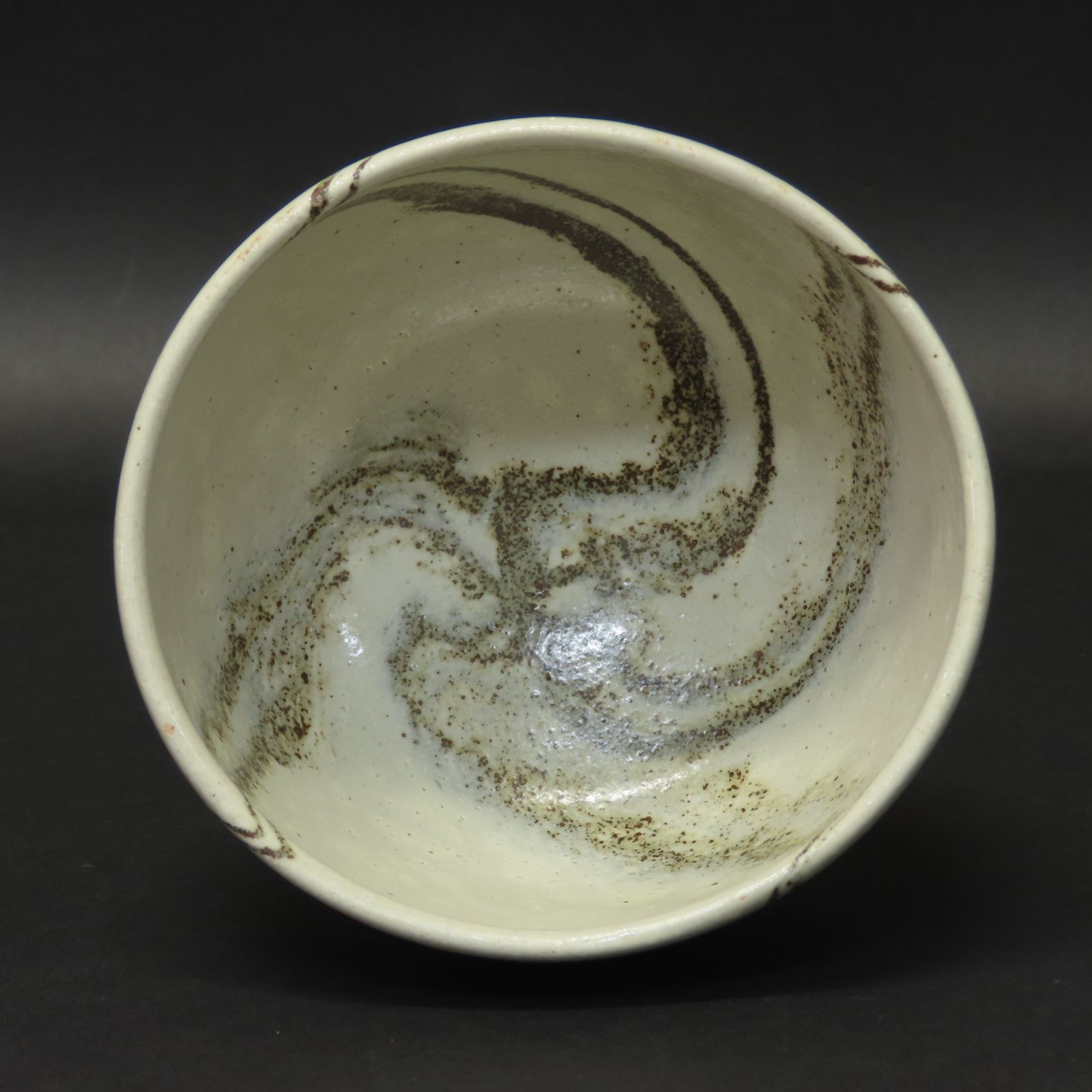 02s79 美品 人間国宝 松井康成 真作保証 練上茶碗 在銘 共箱/茶道具