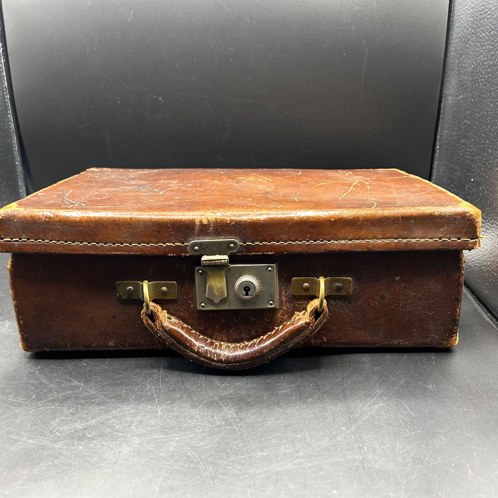 アンティーク 小型 トランク 革製 レトロ スーツケース ボストンバッグ