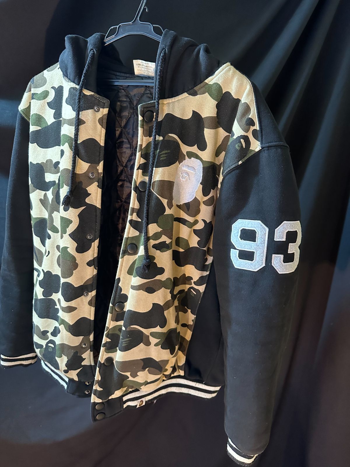 A BATHING APE エイプ カモフラ柄 スタジャン パーカー コットン 中綿