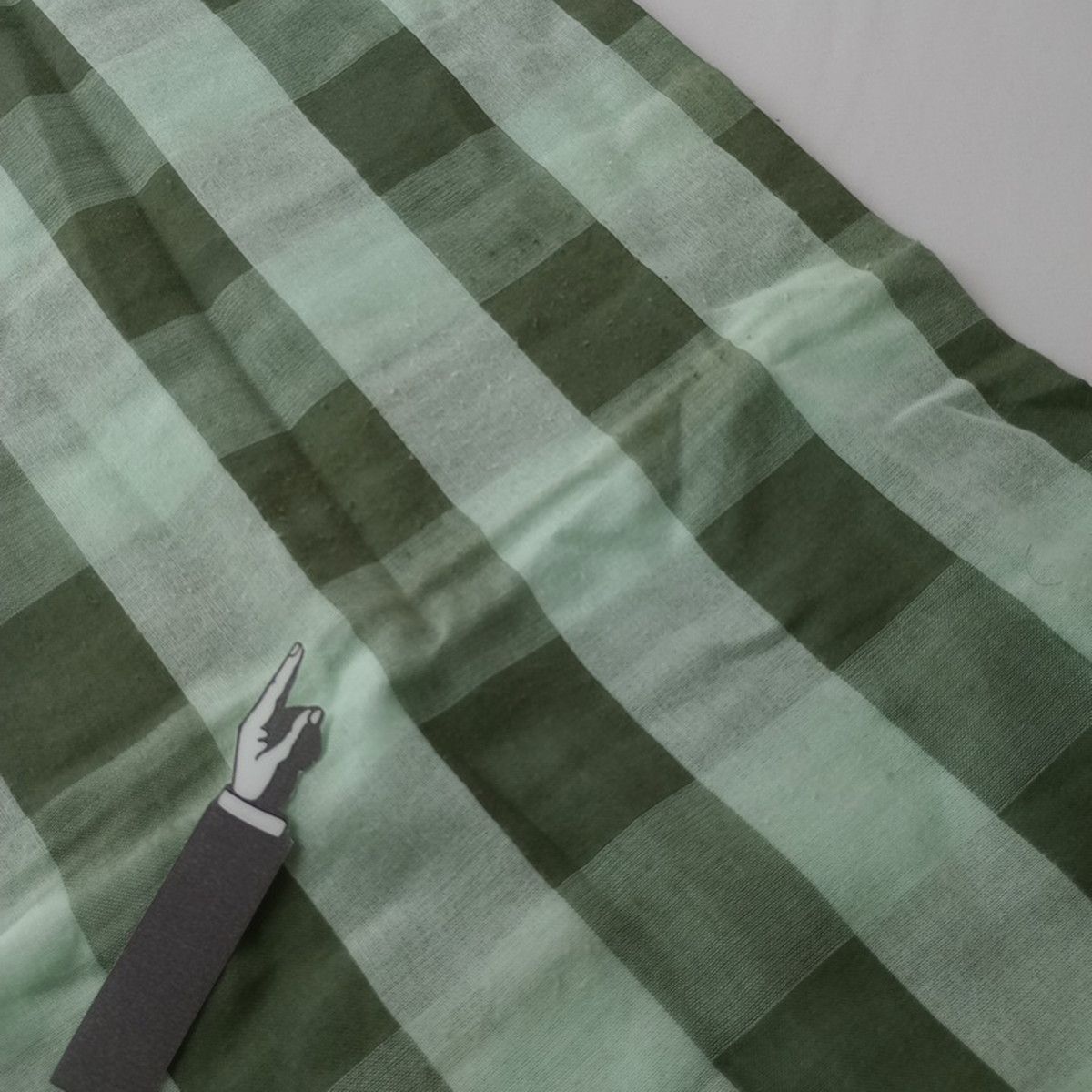 ◯ mina perhonen ミナペルホネン チェックフリンジストール 蝶々 刺繍