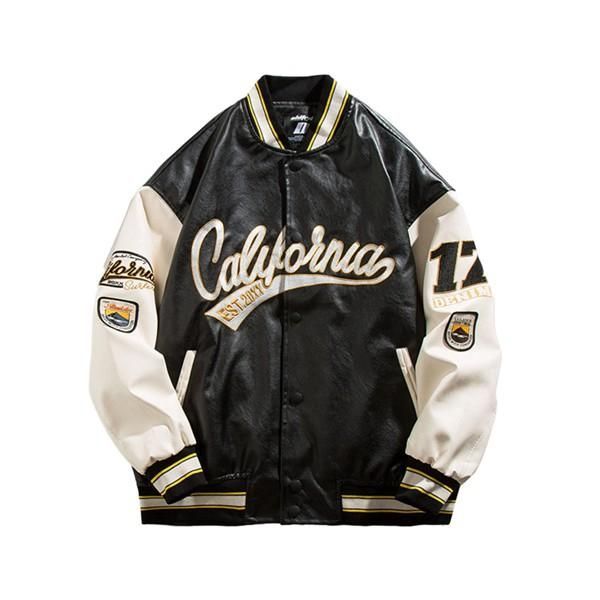 スタジャン メンズ レディース スタジアムジャンパー puレザー レター