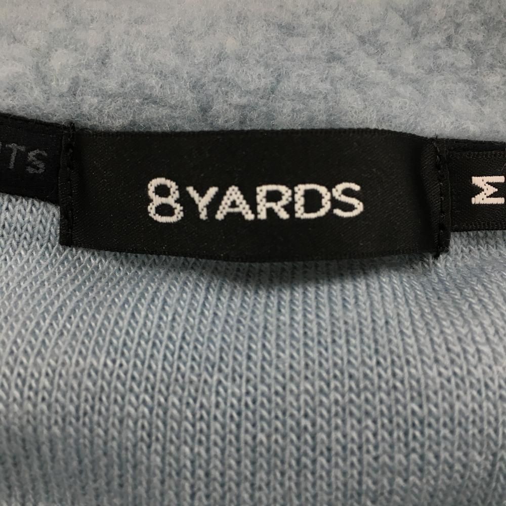 ハチヤーズ ボアトレーナー ライトブルー×白 ウール混 裾ドローコード