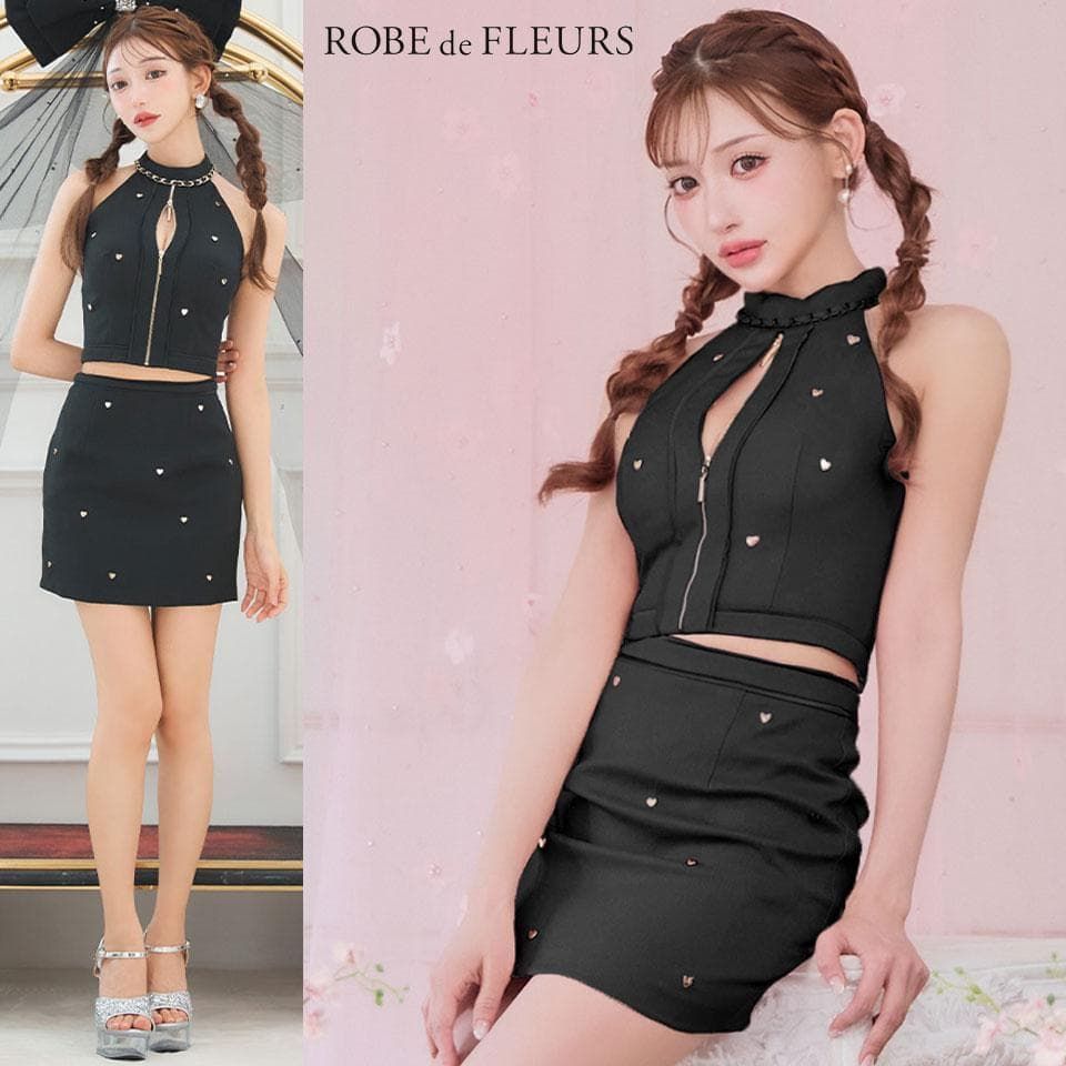 ROBE de FLEURS / ローブドフルール】ハートスタッズバストジップ