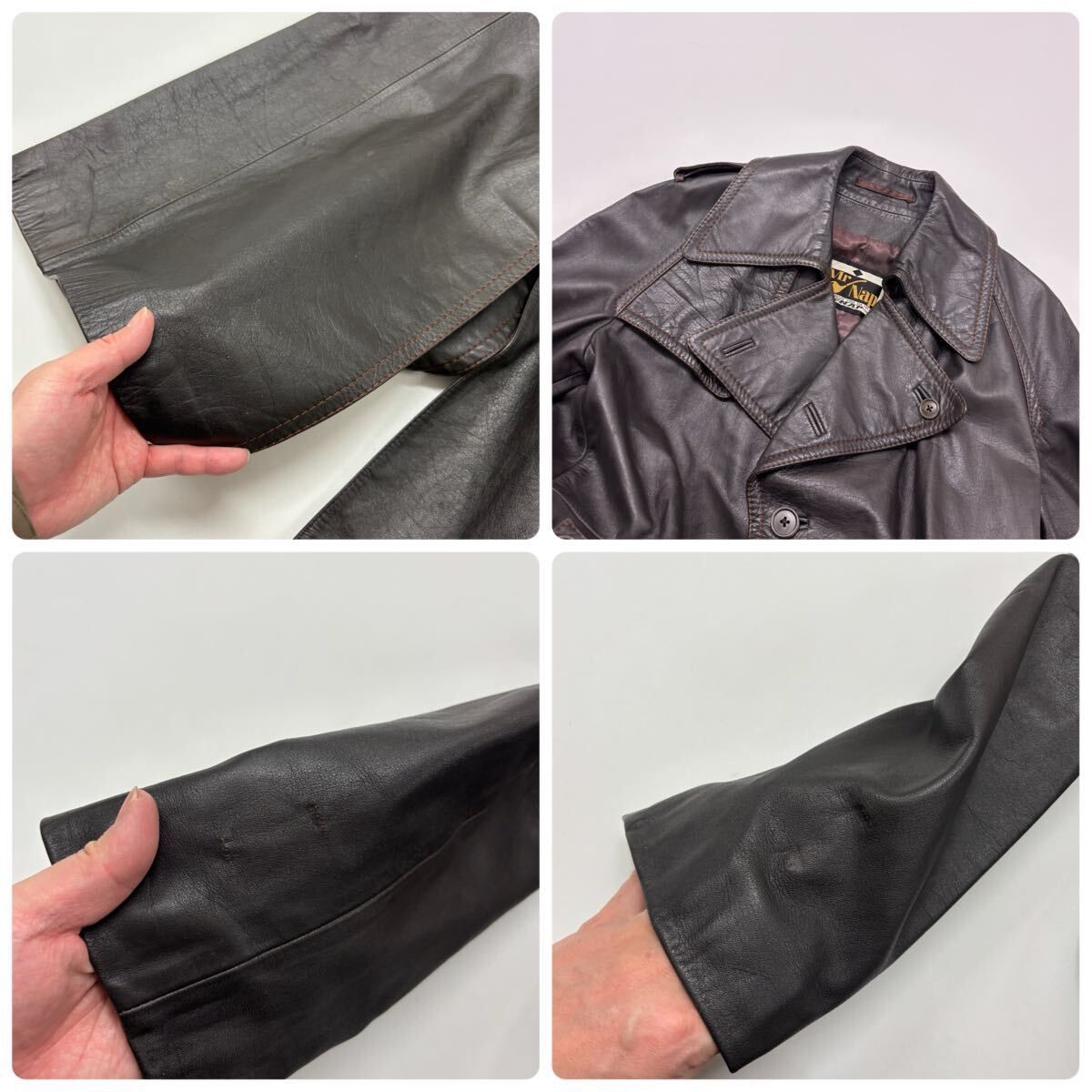 70s ~ 80s Vintage Mr Nap ヴィンテージ レザー トレンチ コート COAT