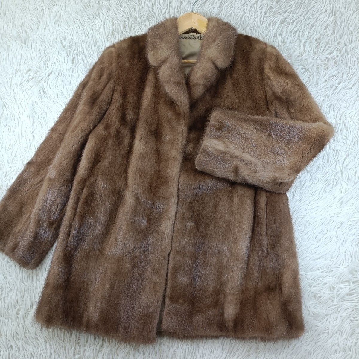 着丈74cm デミバフミンク ファーコート ミンクコート リアルファー 貂