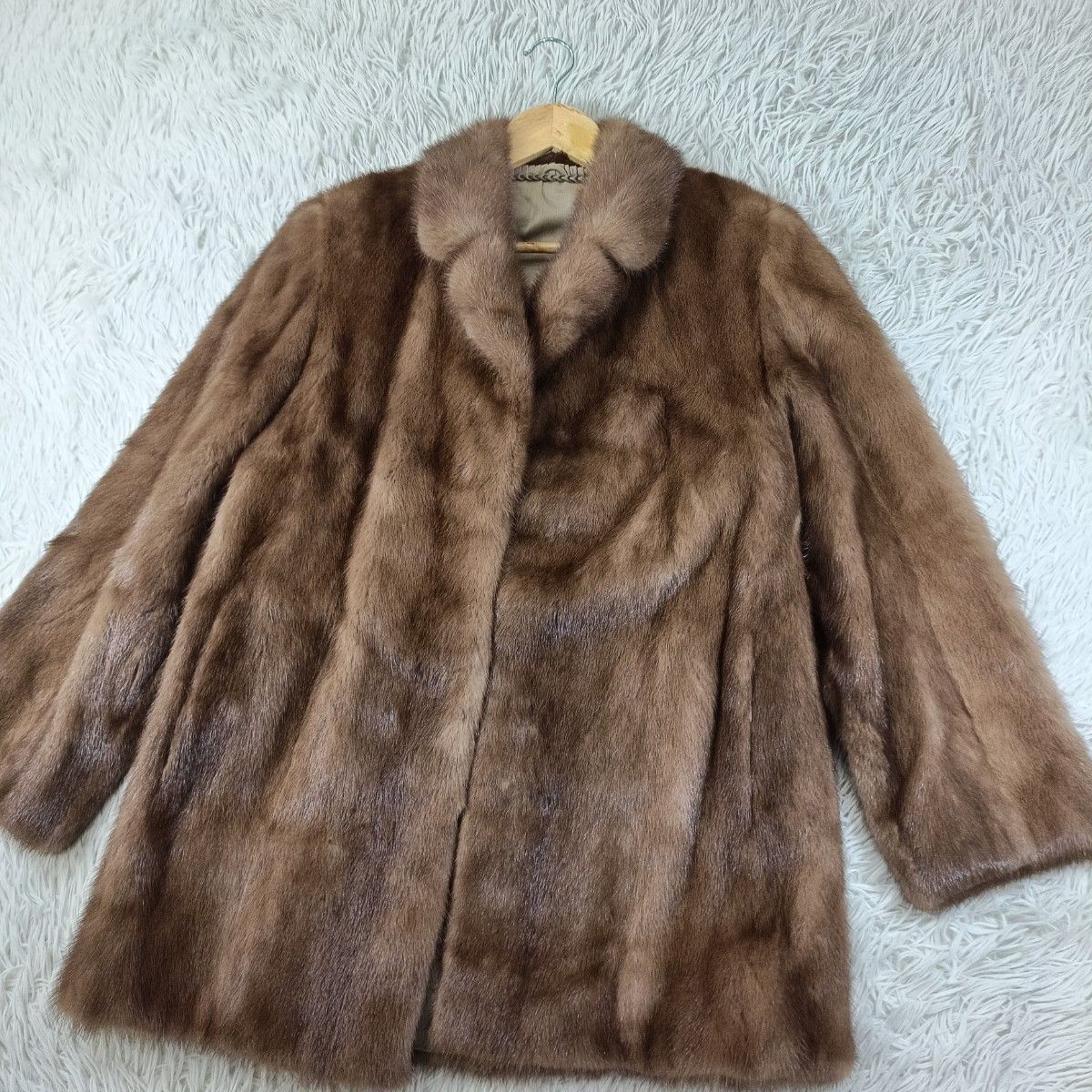 着丈74cm デミバフミンク ファーコート ミンクコート リアルファー 貂