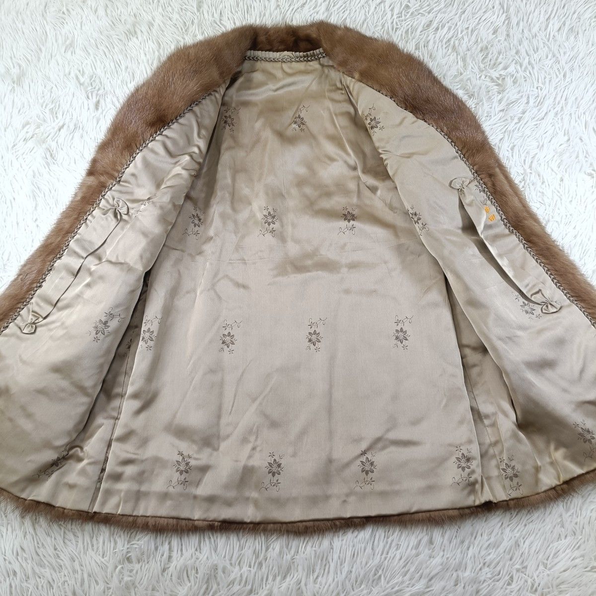 着丈74cm デミバフミンク ファーコート ミンクコート リアルファー 貂