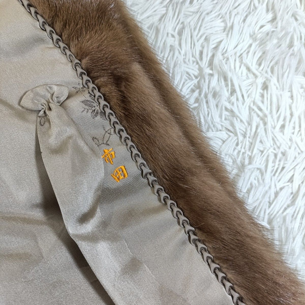 着丈74cm デミバフミンク ファーコート ミンクコート リアルファー 貂