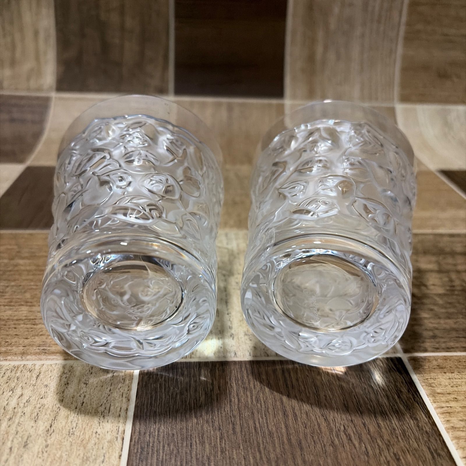 展示未使用品 LALIQUE ラリック グラス 2点セット ローズ ペア - メルカリ