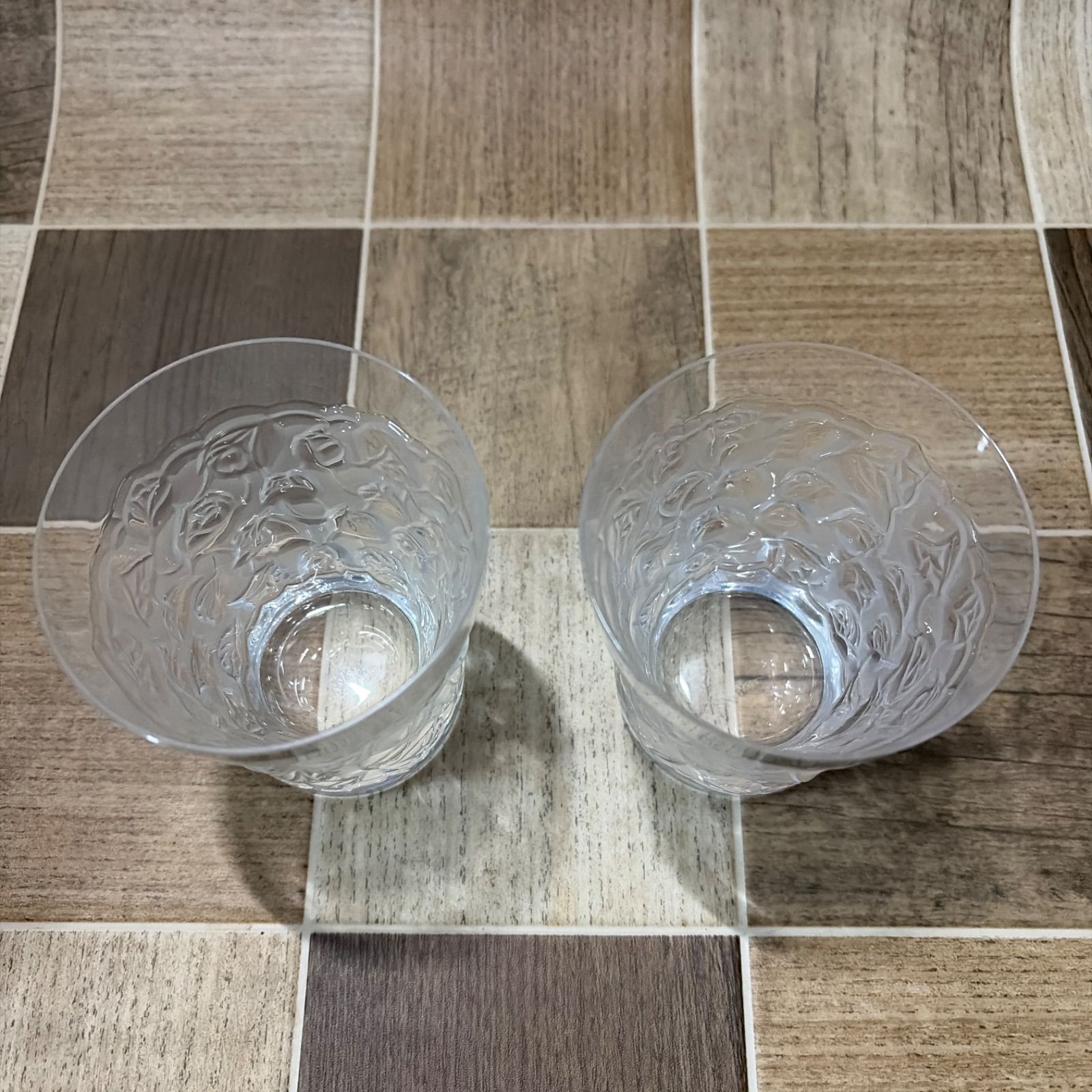 展示未使用品 LALIQUE ラリック グラス 2点セット ローズ ペア - メルカリ