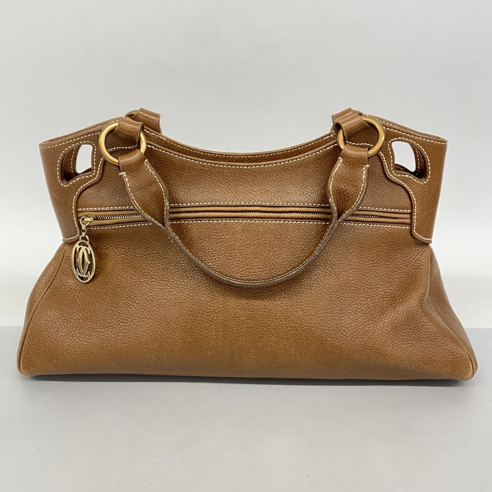 【人気】カルティエ　ハンドバッグ　マルチェロ　レザー　ブラック　ゴールド 22620341_1.jpg