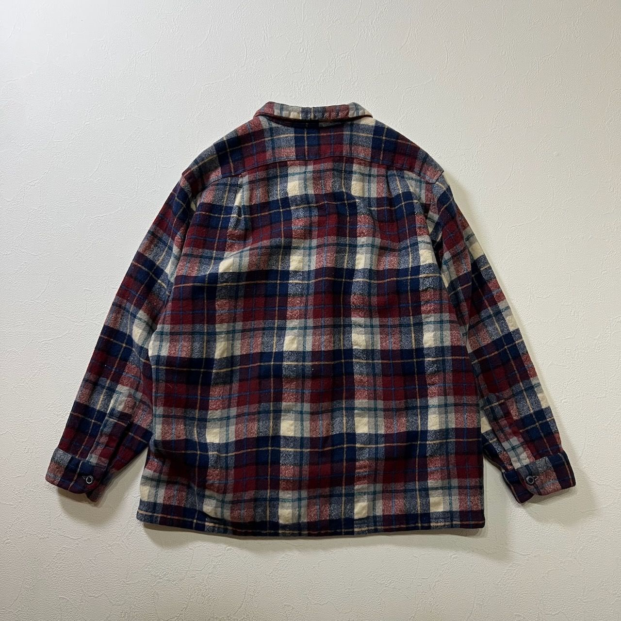 70s USA PENDLETON ウール 開襟 オープンカラー チェック ボードシャツ