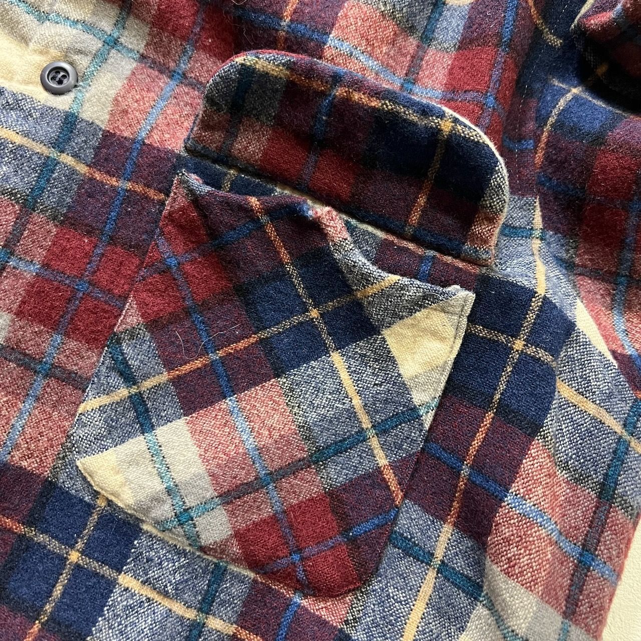 70s USA PENDLETON ウール 開襟 オープンカラー チェック ボードシャツ