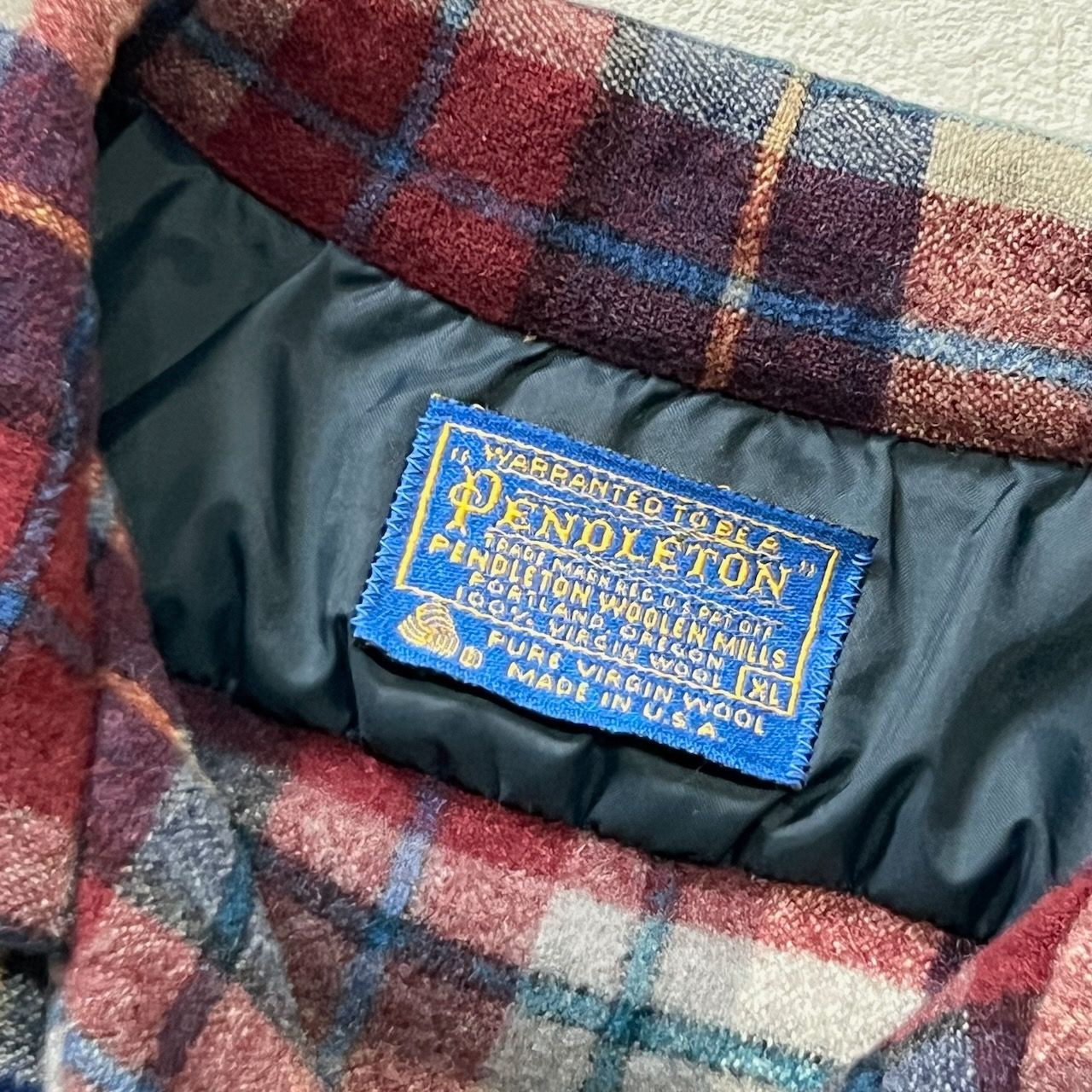 70s USA PENDLETON ウール 開襟 オープンカラー チェック ボードシャツ