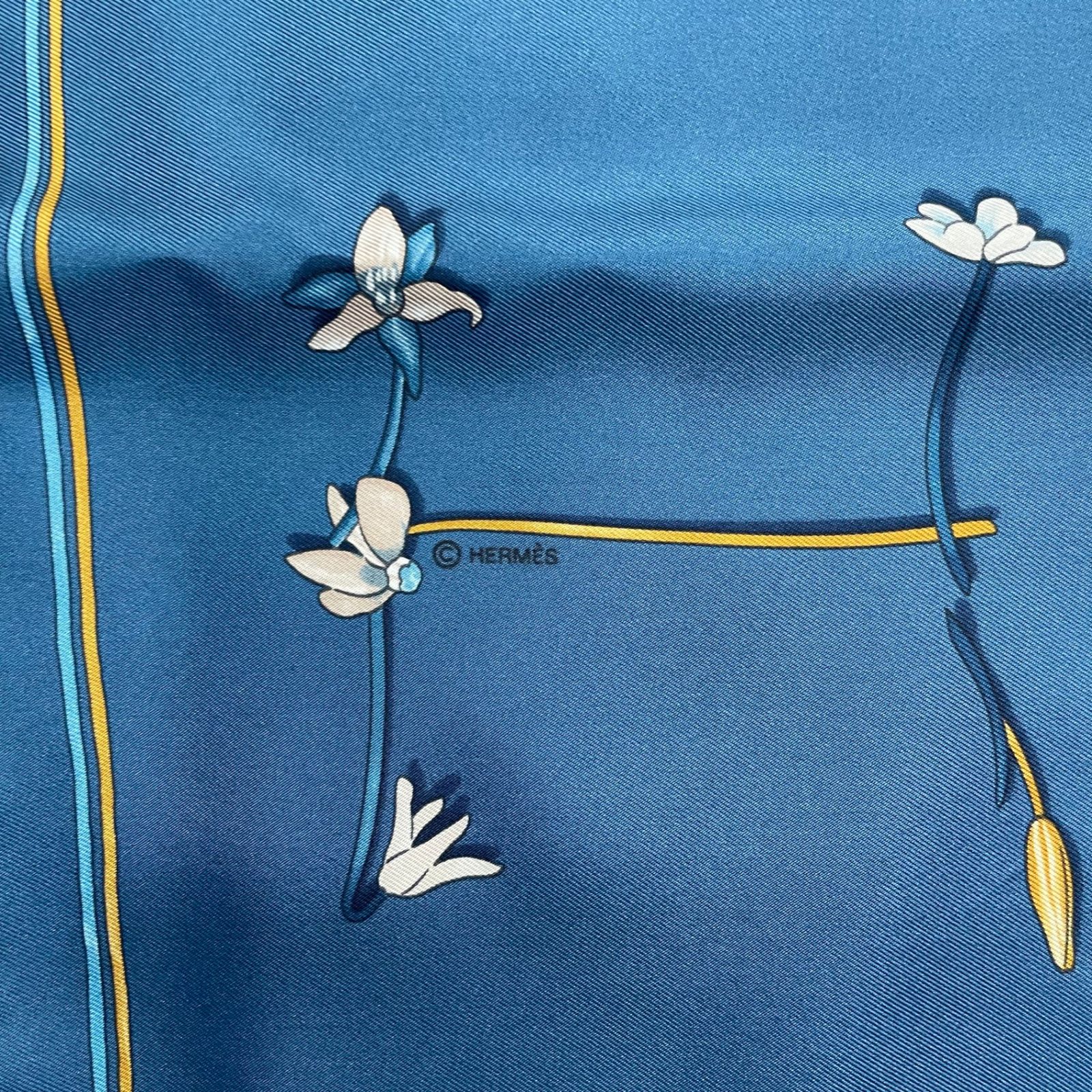 新品同様 HERMES エルメス スカーフ カレ90 シルク100% I LIKE FLOWERS