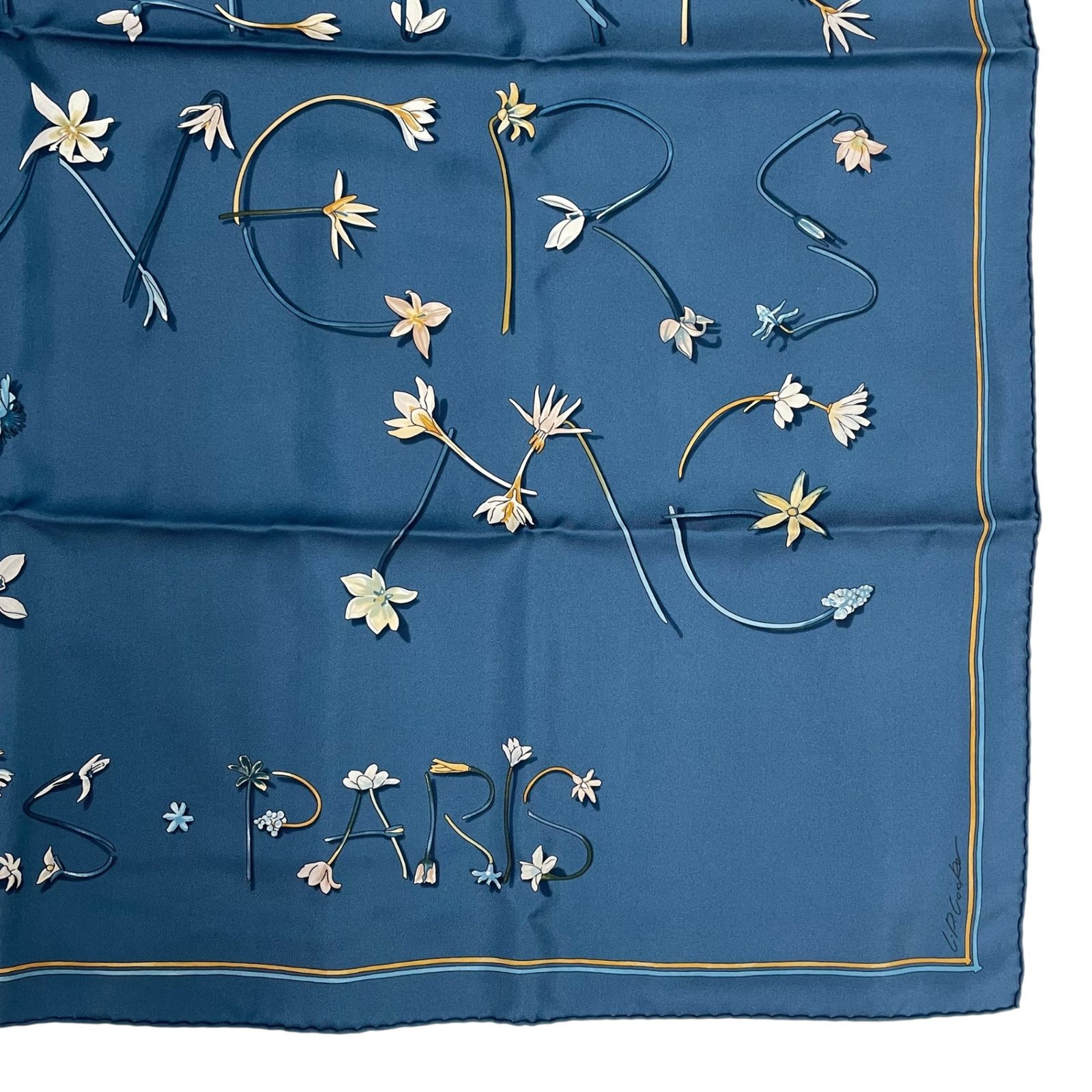 新品同様 HERMES エルメス スカーフ カレ90 シルク100% I LIKE FLOWERS