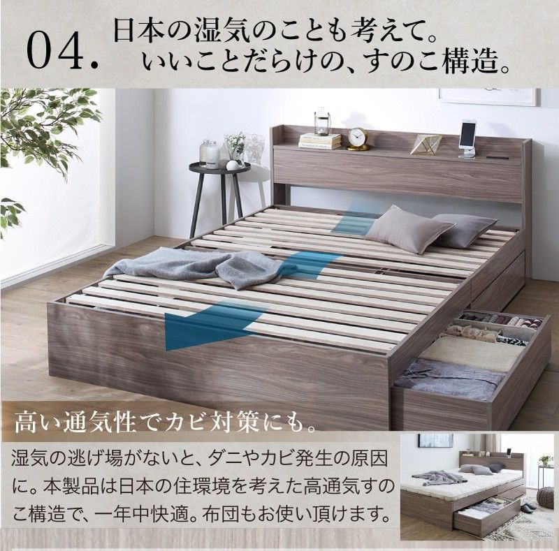 シングルベッドフレーム ダークブラウン 引き出し付き マットレスセット Amazon｜ビックスリー シングルベッド 収納付きベッドフレーム