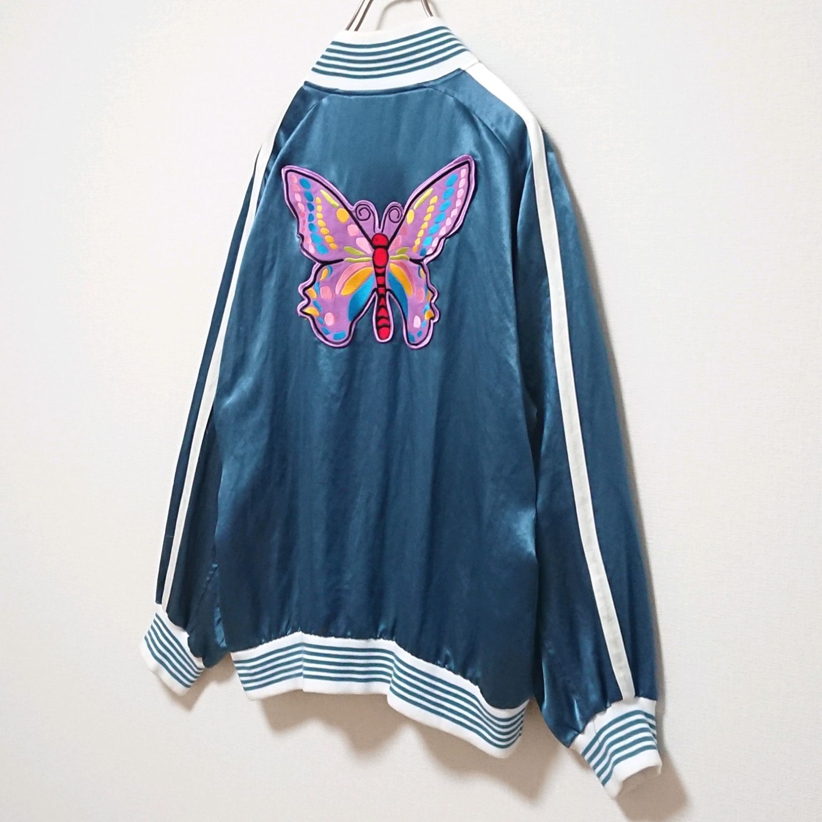 希少 ニードルス‪ パピヨンワッペン ビック 両面 刺繍ロゴ サテン‬