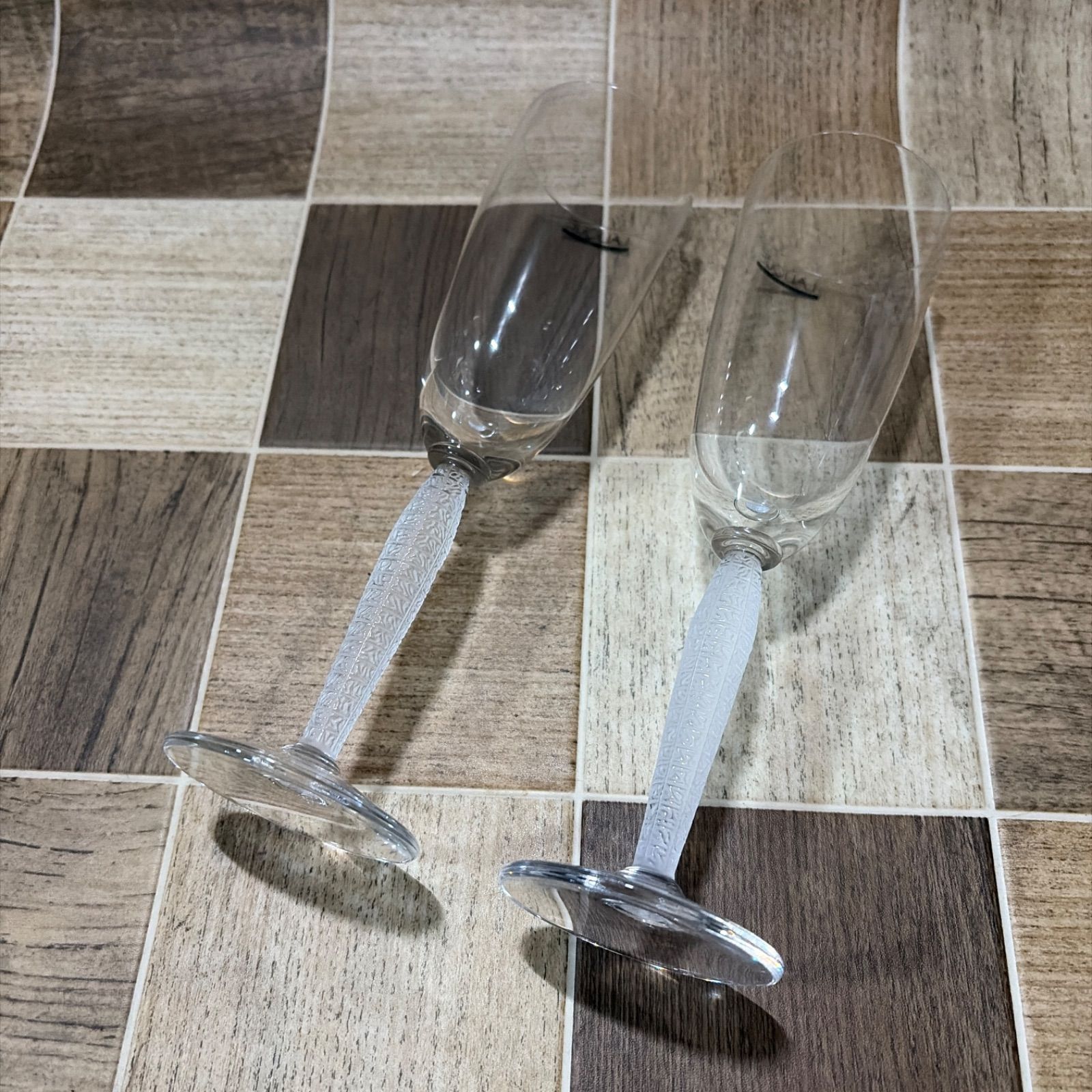  展示♥品 LALIQUE ラリック シャンパングラス ペア 2点セット シャンパンフルート その他 アルコールグラス