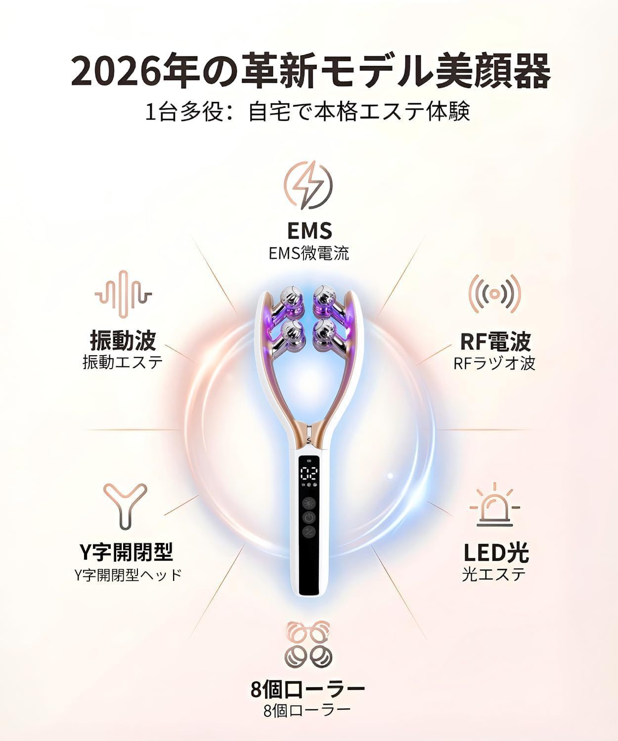 EMS美顔器 美顔ローラー 小顔 リフトケア フェイス ボディー用 微電流 EMS美顔器 美顔ローラー 小顔 リフトケア フェイス＆ボディー用 微電流