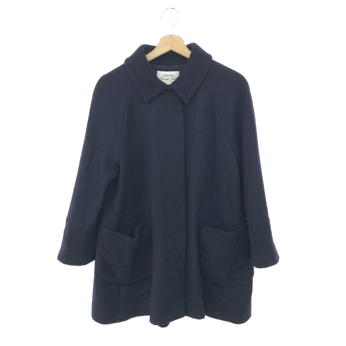 HANAE MORI ハナエモリ ミドルコート 大きいサイズ:42 ウールステン 