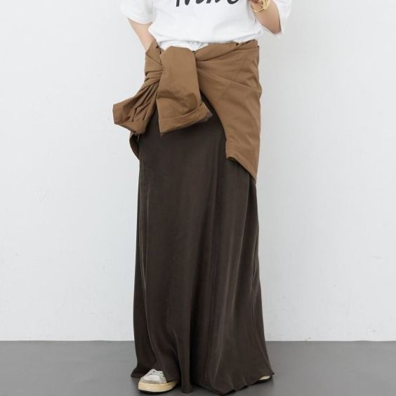 Deuxieme Classe Cu/R Maxi スカート ブラウン 追加 Cu/R Maxi スカート（ロング・マキシ丈スカート）｜Deuxieme