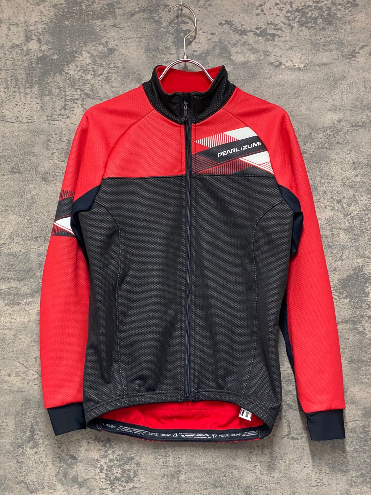 JU823 パールイズミ PEARL iZUMi サイクルジャケット 長袖 裏起毛 赤黒