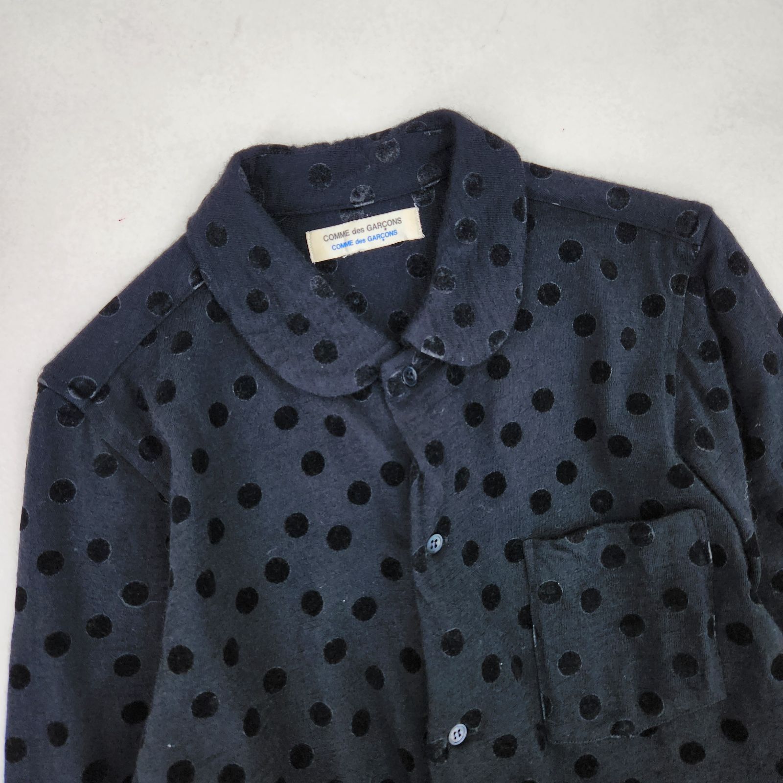 コムデギャルソン セットアップ サロペット ドット 丸襟シャツ 2way