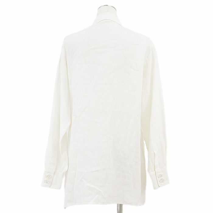 SALE】HERMES エルメス ヴィンテージ シャツ リネン100% ロゴ Ex