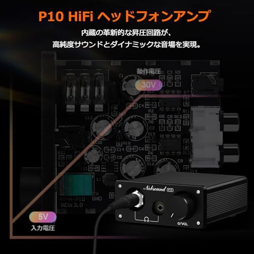 Nobsound ヘッドホンアンプ P 10 30 V昇圧回路 オペアンプ交換機能搭載 1100 mW出力 6.35 mm|3.5 mmデュアル出力 コンパクトヘッドホン増幅器 aac 05262