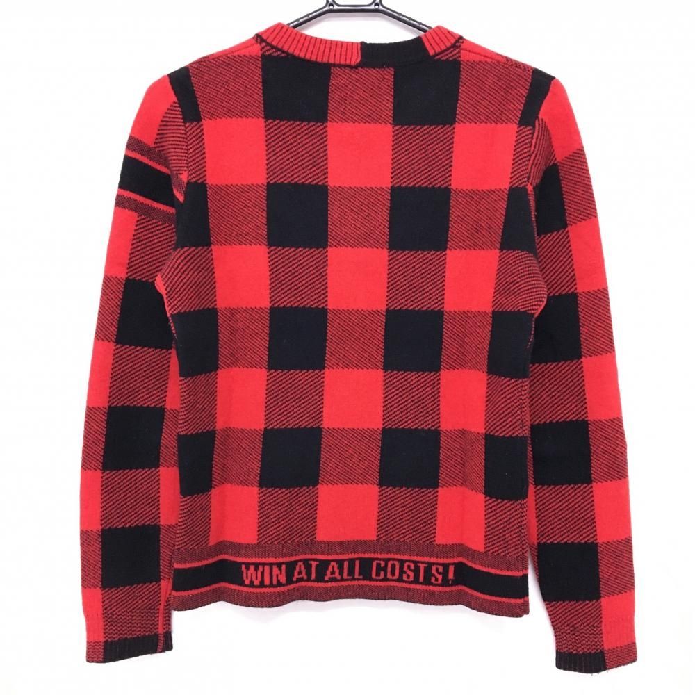 WAAC レディースカシミアニット 美品】ワック セーター レッド×黒 ブロックチェック カシミヤ混 ニット