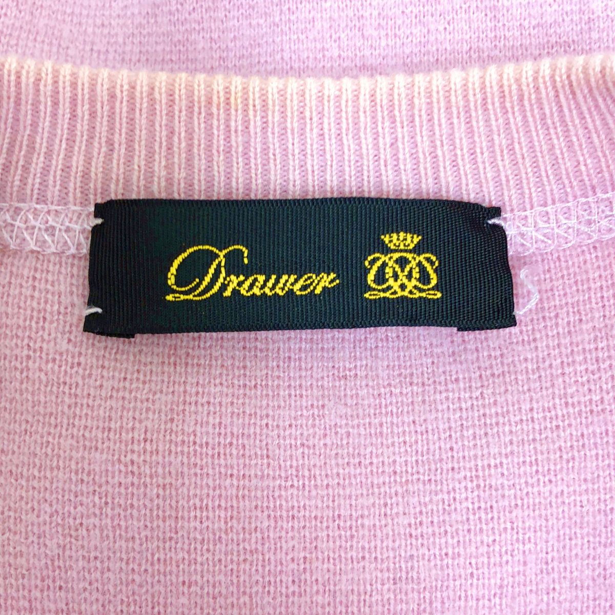 美品 ドゥロワー カシミヤウール ニットカーディガン ピンク 中古・古着通販】DRAWER (ドゥロワー) 5Gウールカシミヤ天竺編みV