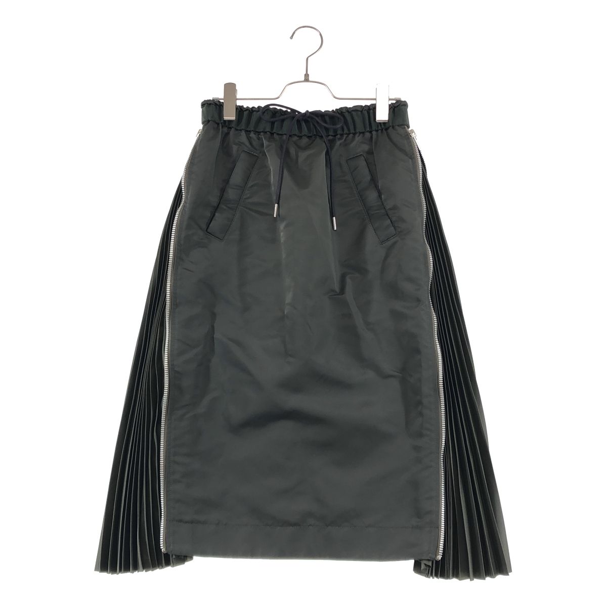 sacai / サカイ | 2023AW | ナイロンツイル サイドジップ プリーツ 
