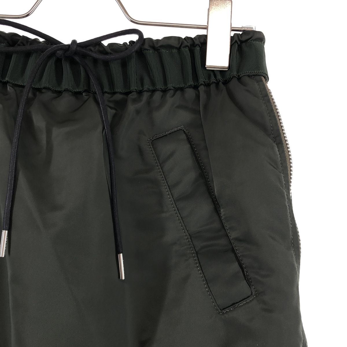 sacai / サカイ | 2023AW | ナイロンツイル サイドジップ プリーツ