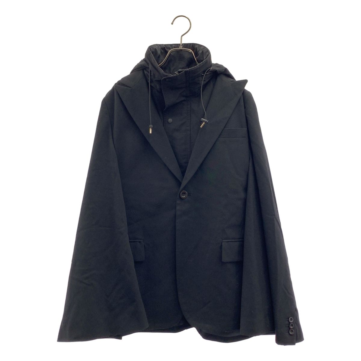 sacai / サカイ | 2022SS | Suiting Mix Cape Blazer ス―チング