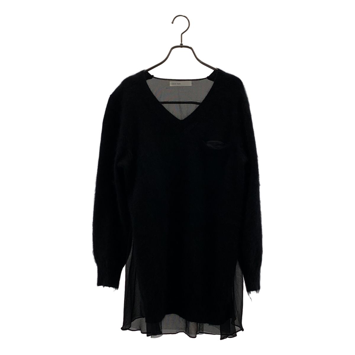 あかあかsacai luck サカイラック ニット　チュニック　アンゴラ sacai luck / サカイラック | アンゴラ Vネック シアー 切替 ニット