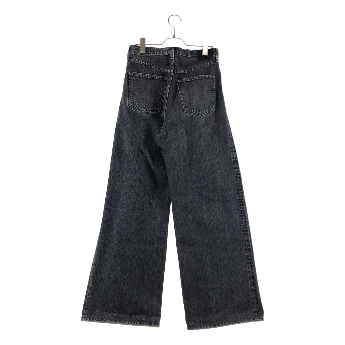 HYKE タックワイドデニムblack サイズ3 美品】 HYKE / ハイク | ワイドレッグ タック デニムパンツ | 2