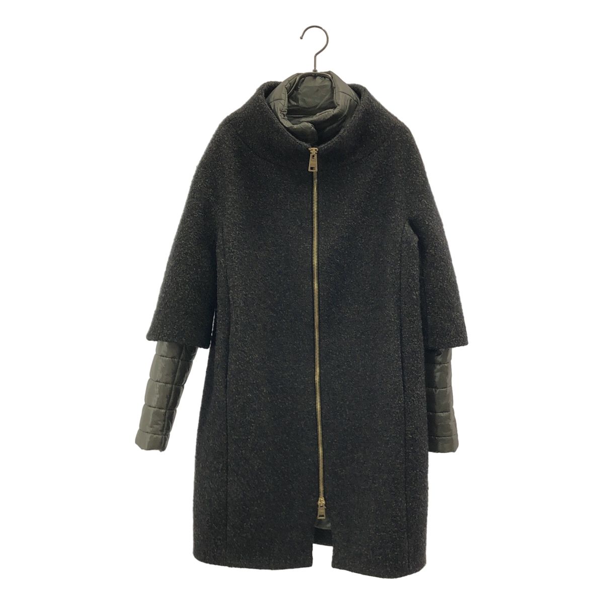 【HERNO 】ヘルノ 2wayダウンコート◎ブラック◎42◎ハンガー・カバー付 HERNO / ヘルノ | ウール ナイロン 2way ダウンライナー コート | 40