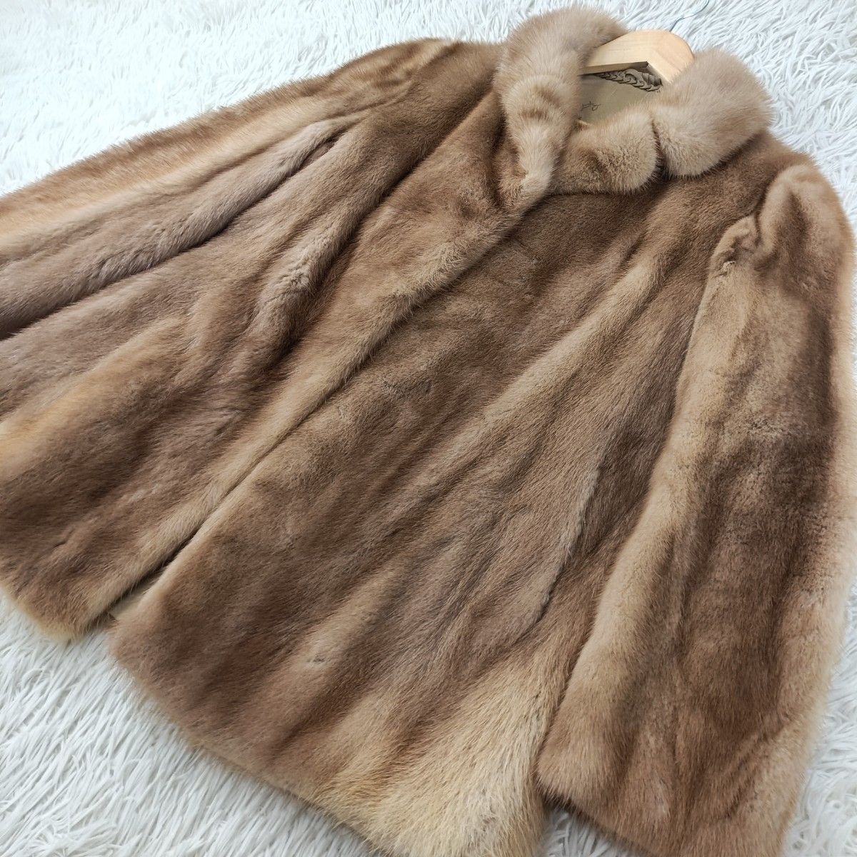 【美品】MINKFUR/ミンクファー/デミバフミンク/本毛皮/ハーフコート デミバフミンク ファーコート ミンクコート リアルファー 貂 本毛皮