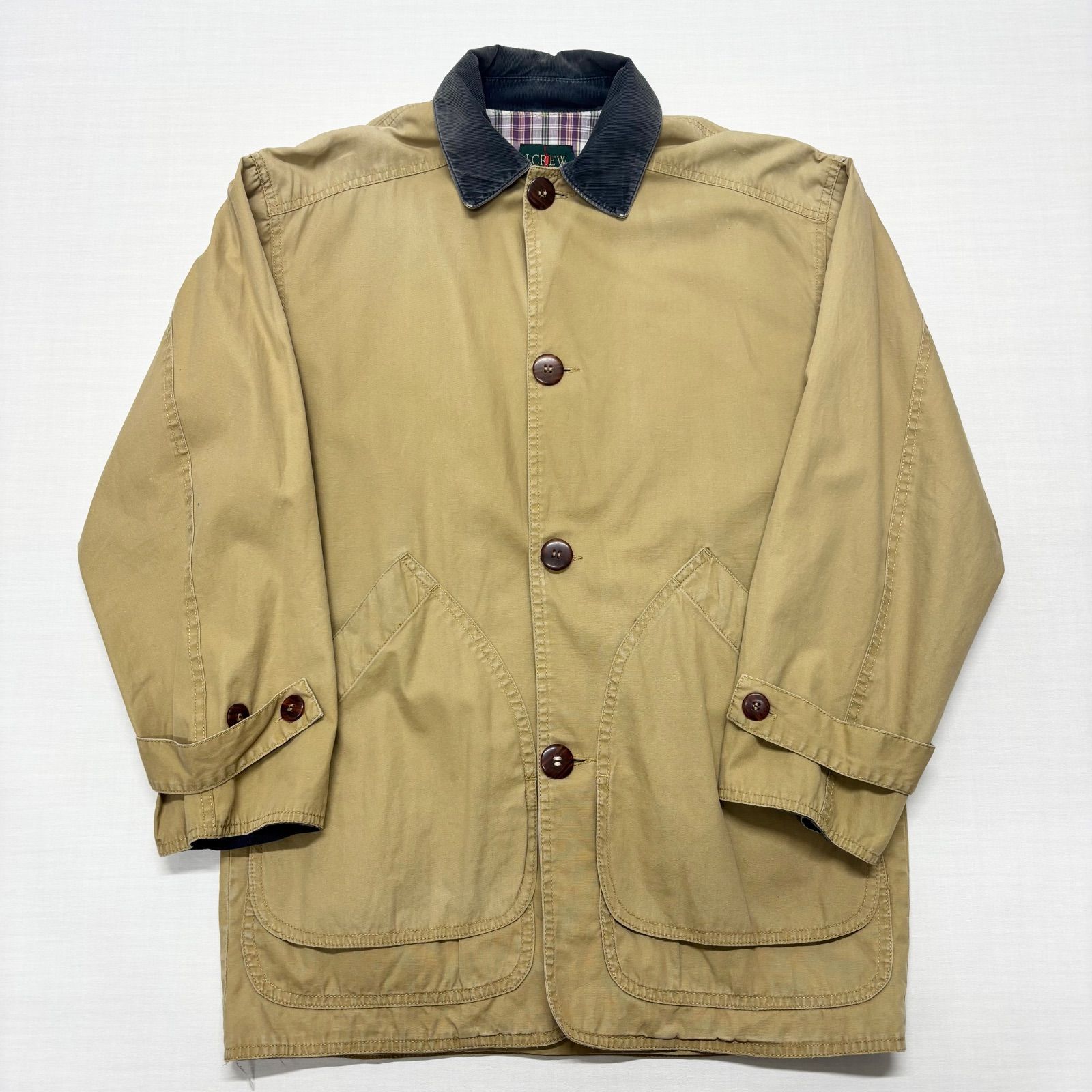 名作】90s J.CREW 巨人タグ ハンティングジャケット 襟コーデュロイ 