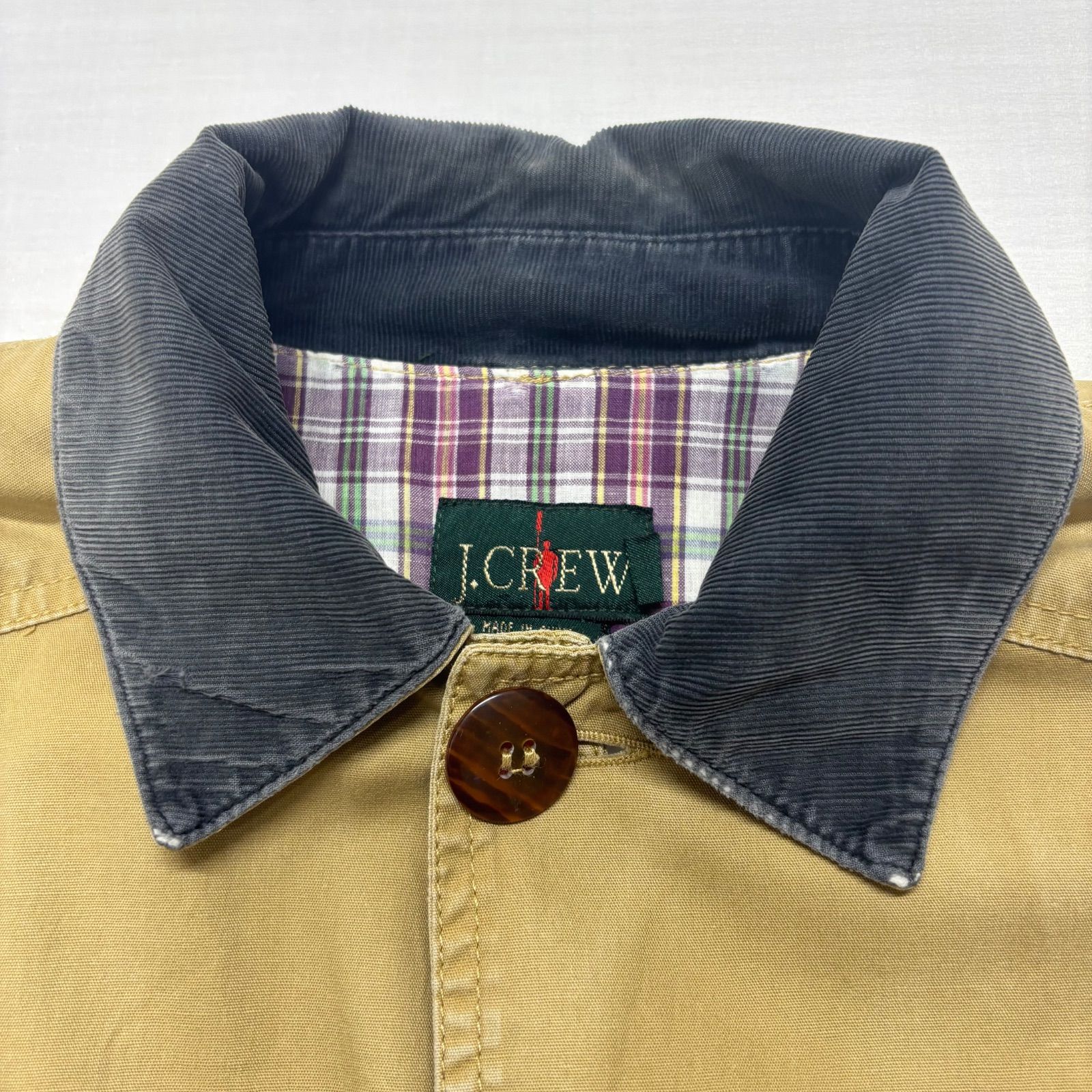 名作】90s J.CREW 巨人タグ ハンティングジャケット 襟コーデュロイ 