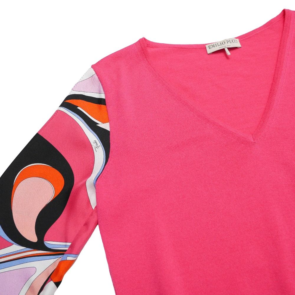 Emilio Pucci エミリオ・プッチ セーター サイズL プッチ柄 異素材切替