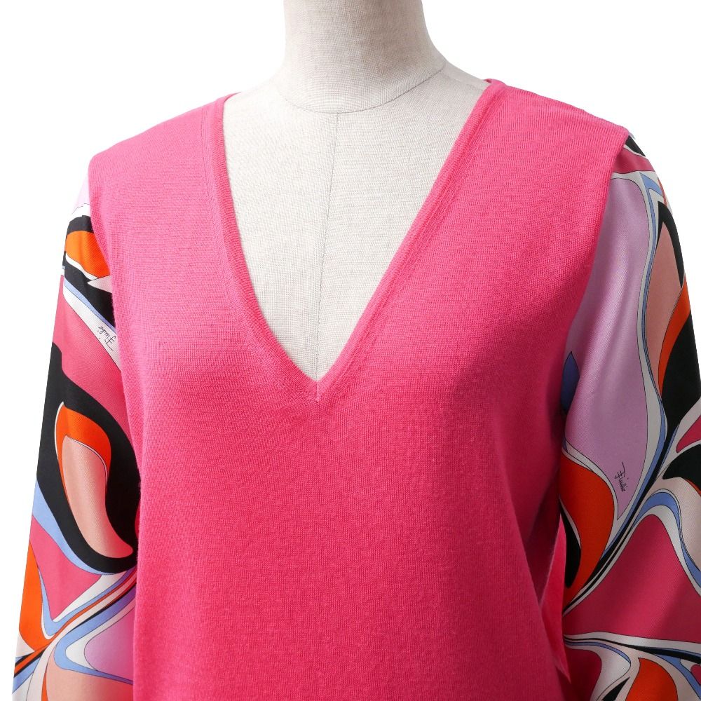 Emilio Pucci エミリオ・プッチ セーター サイズL プッチ柄 異素材切替