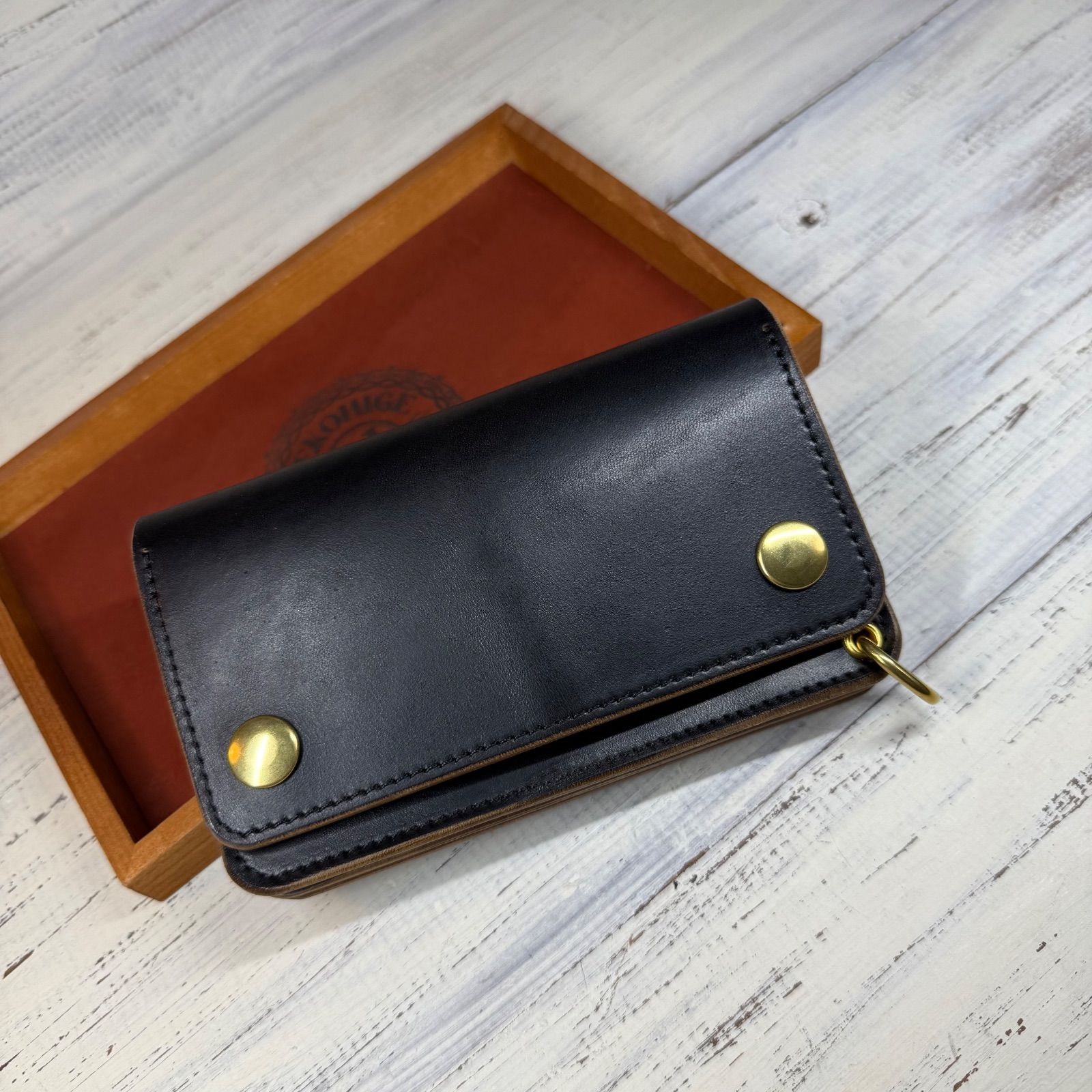 トラッカーウォレット ミドル 3層】ホースバット ゴールド YKK - メルカリ