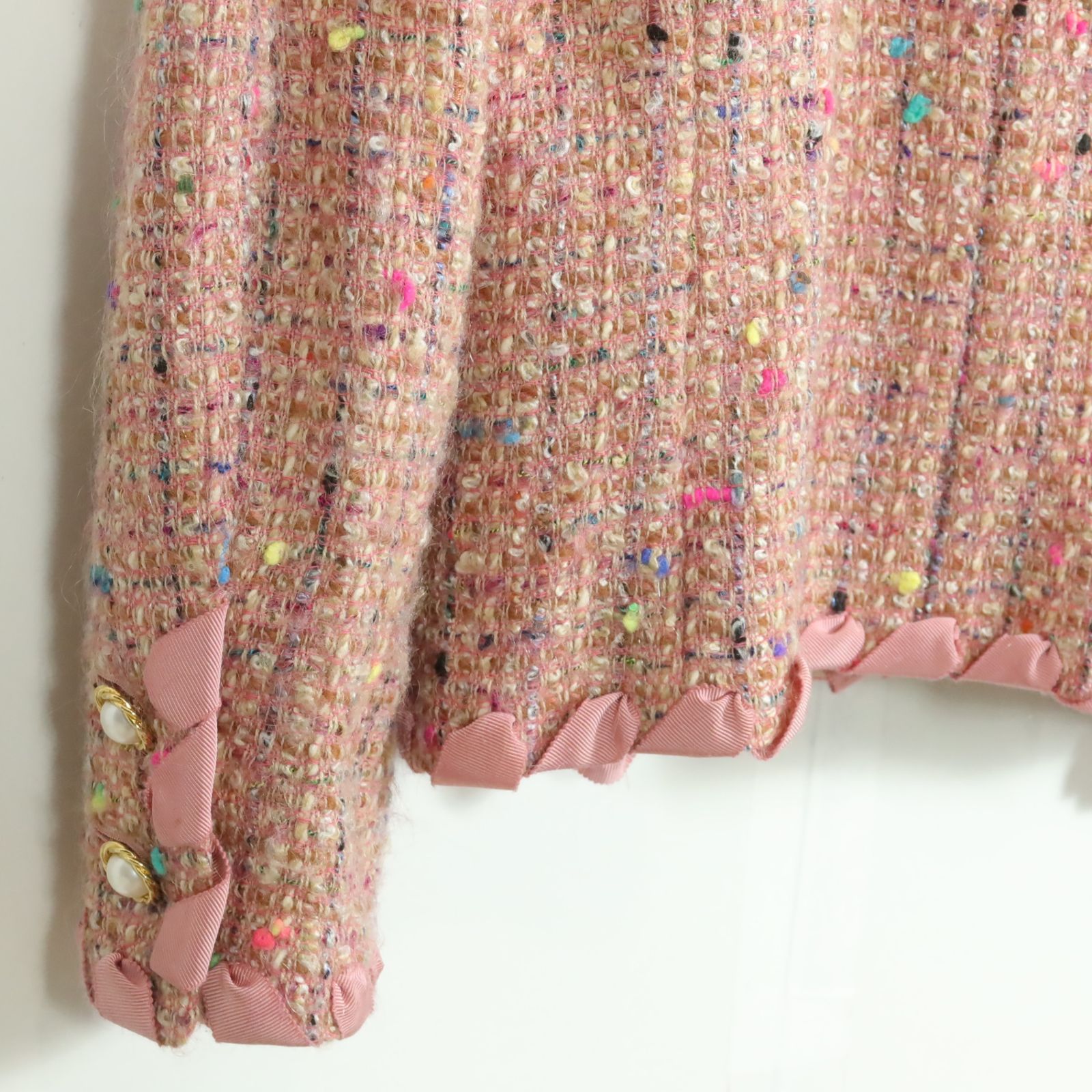 インゲボルグ☆リボン付き♪ツイードスーツ ノーカラージャケット