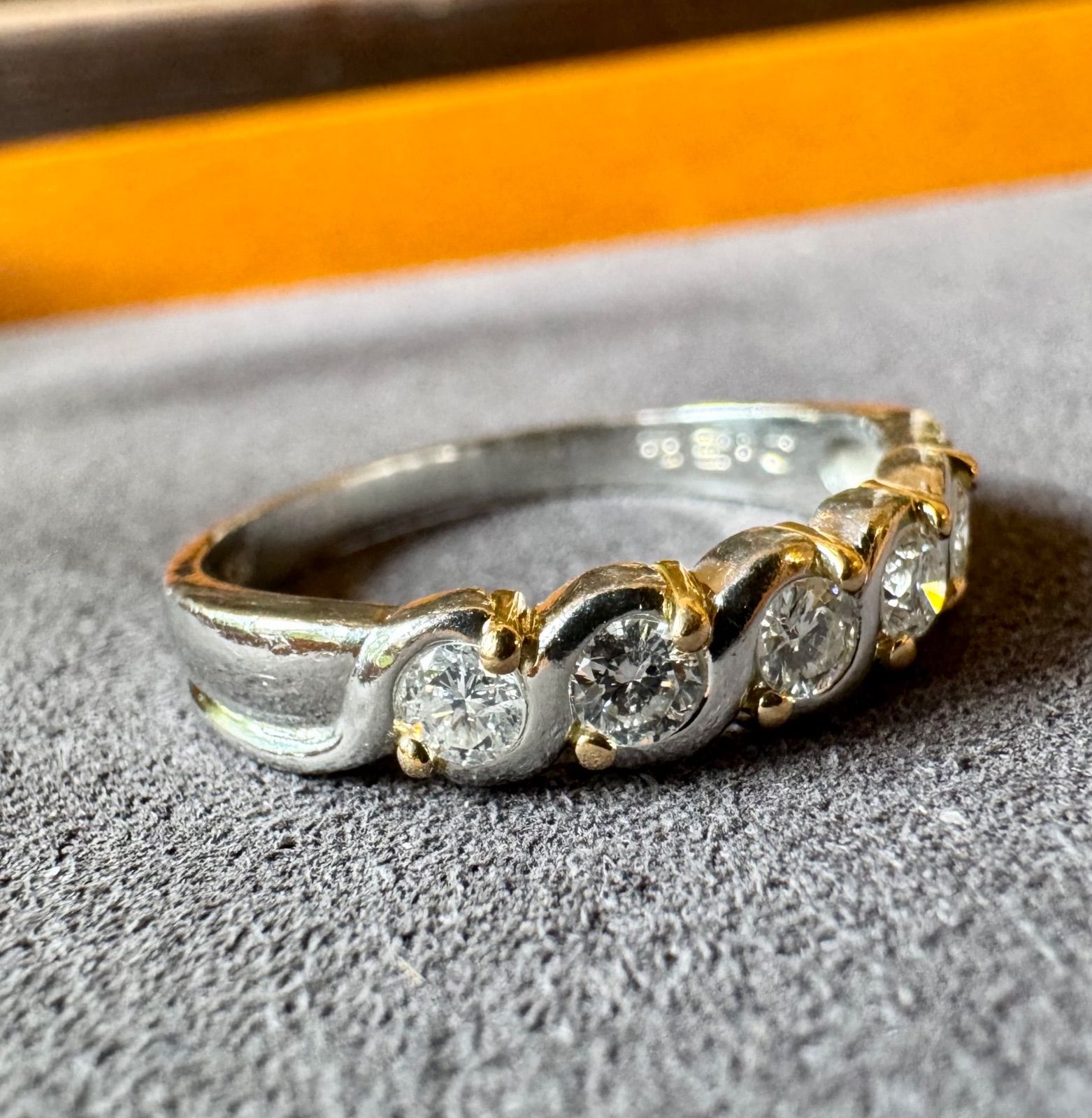 Pt900/K18*14号*ダイヤモンドコンビリング*プラチナ*指輪 - メルカリ