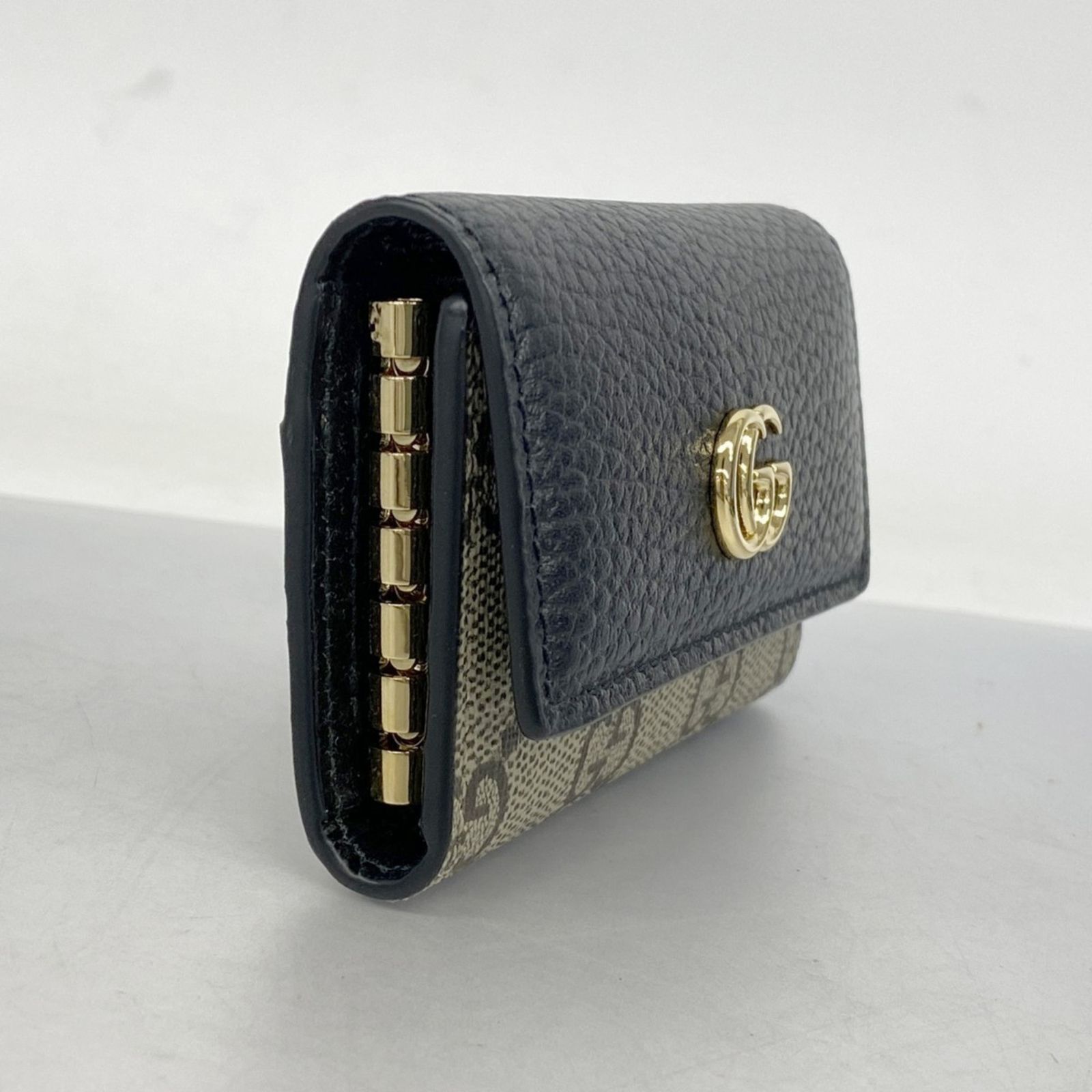 グッチ カレイド ケース GGスプリーム 総柄 チャーム グレー 黒美品 美