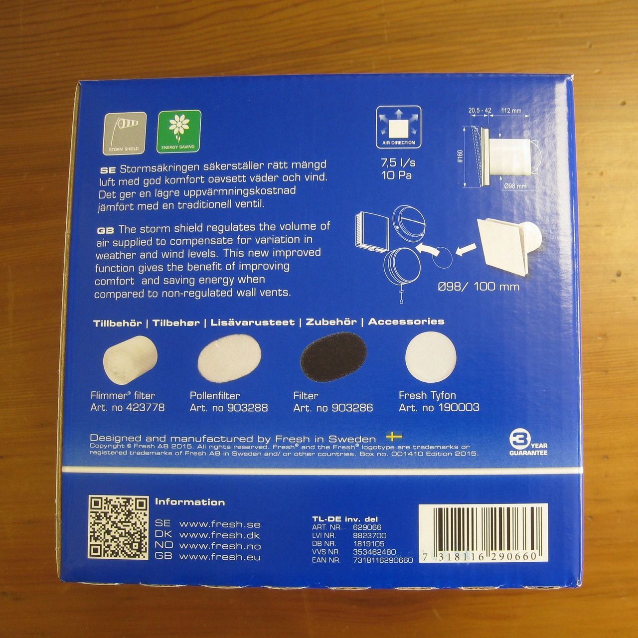 1個 フレッシュ TL-D 換気扇 フリマーフィルター 100Φ 給気レジスター