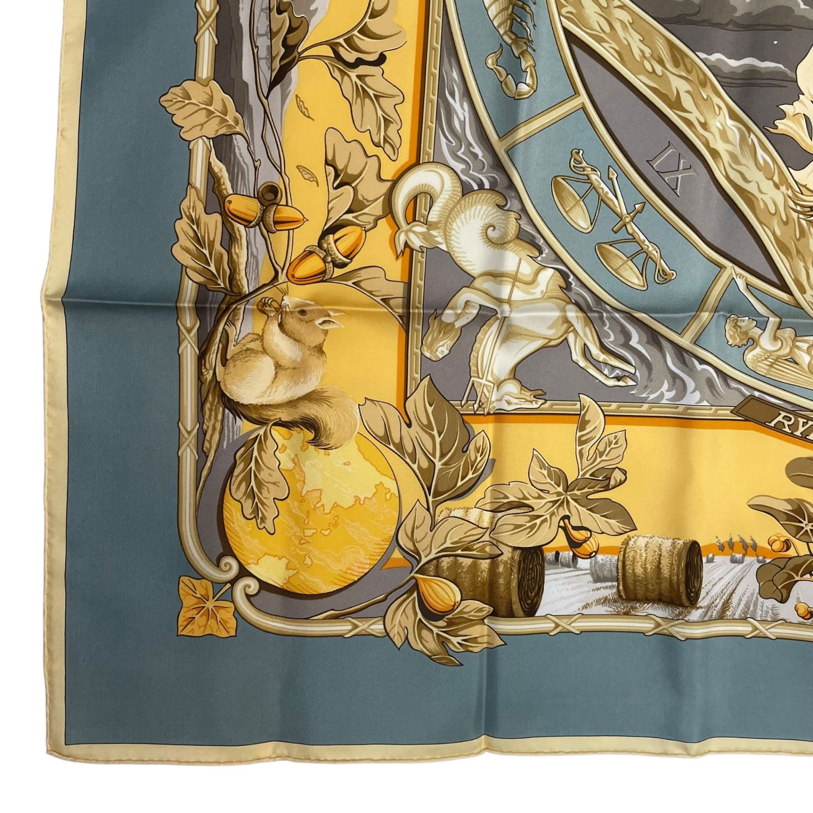 新品同様 HERMES エルメス カレ90 スカーフ シルク100％ RYTHMES DU